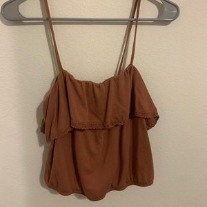 American Eagle brown cropped tank